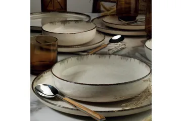 Adine Tallerkensett 24 Deler - Porselen/Brun - Servering & borddekking - Porselen