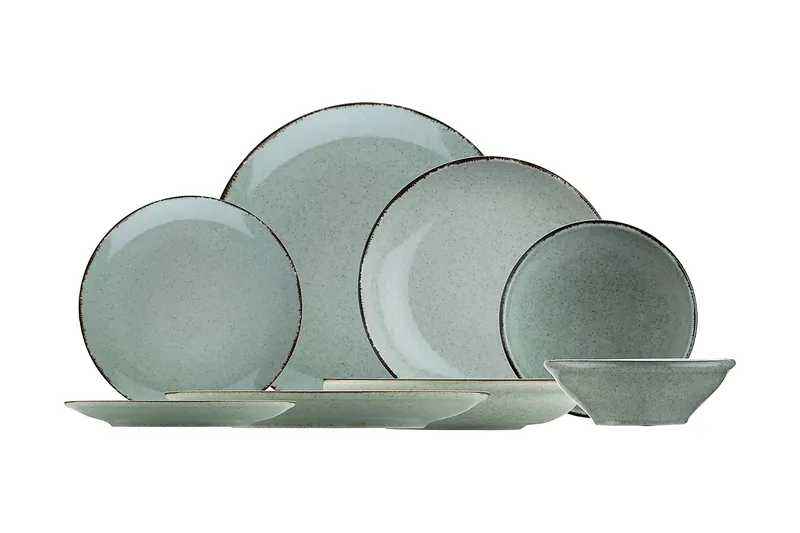 Adine Tallerkensett 24 Deler, Porselen/Grønn