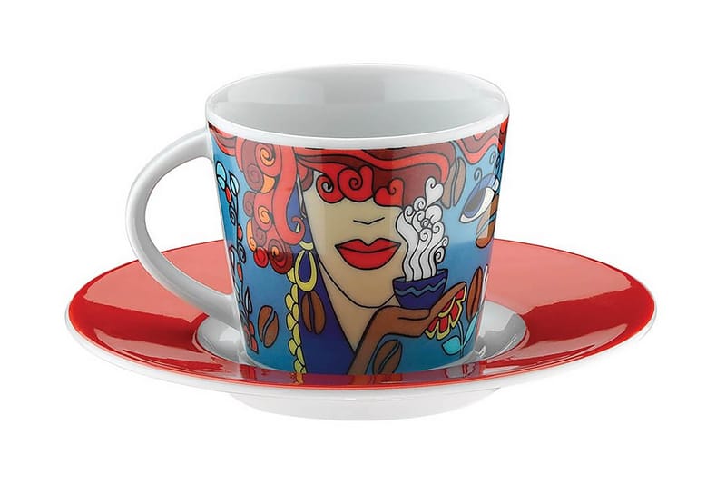 Kaffeservise 12-pk - Flerfarget - Kaffekopp & kaffekrus - Porselen