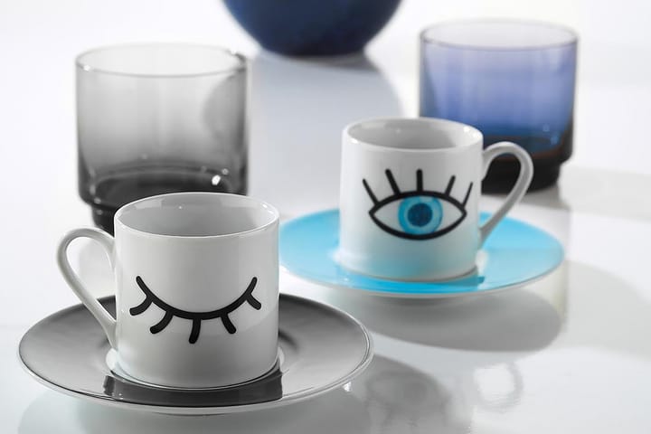 Kaffeservise 4-pk - Kaffekopp & kaffekrus - Porselen