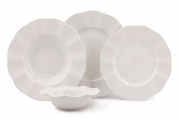 Middagsservise Adine 24 Deler Porselen - Creme - Servering & borddekking - Porselen