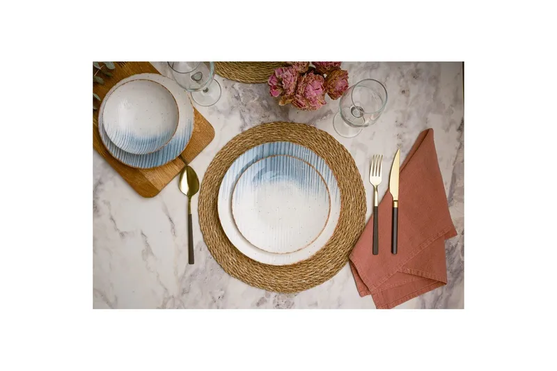 Spisesett (24 deler) Syril Flerfarget - Hvit - Servering & borddekking - Porselen