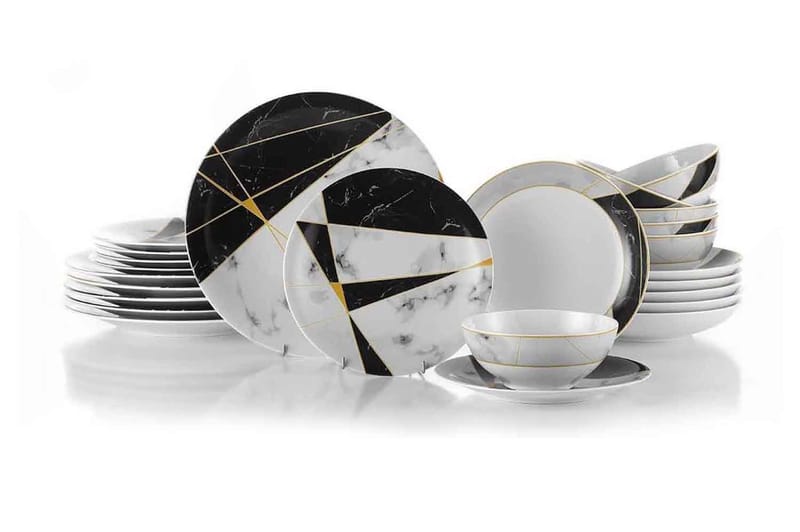 Tallerkensett 24-pk, Flerfarget