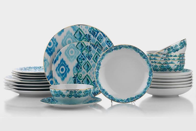 Tallerkensett 24-pk, Flerfarget