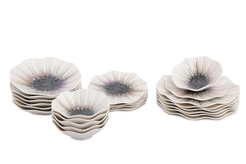 Tallerkensett Subatan 24 Deler - Porselen/Flerfarget - Servering & borddekking - Porselen