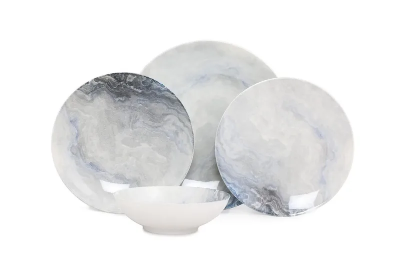 Tallerkensett Subatan 24 Deler, Porselen/Flerfarget