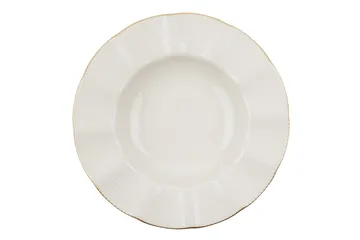 Adine Middagsservise 24 Deler Porselen - Creme/Gull - Servering & borddekking - Tallerkener