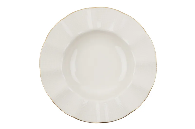 Adine Middagsservise 24 Deler Porselen - Creme/Gull - Servering & borddekking - Tallerkener