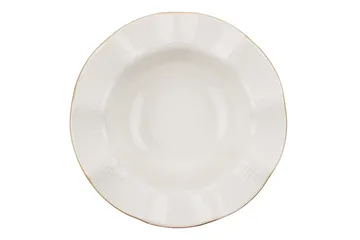 Adine Middagsservise 24 Deler Porselen - Creme/Gull - Servering & borddekking - Tallerkener