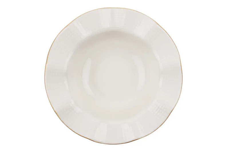 Adine Middagsservise 24 Deler Porselen - Creme/Gull - Servering & borddekking - Tallerkener