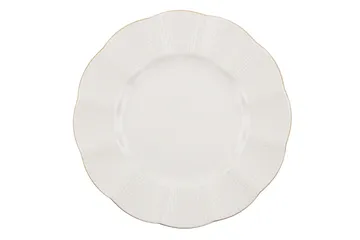 Adine Middagsservise 24 Deler Porselen - Creme/Gull - Servering & borddekking - Tallerkener