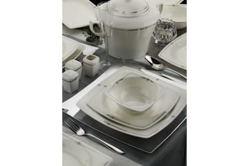 Tallerkensett 6-pk - Hvit/Svart - Servering & borddekking - Tallerkener - Firkantet tallerken