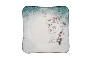 Tallerkensett Subatan 24 Deler - Porselen/Flerfarget - Servering & borddekking - Tallerkener - Firkantet tallerken