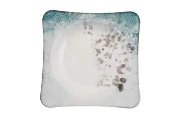 Tallerkensett Subatan 24 Deler - Porselen/Flerfarget - Servering & borddekking - Tallerkener - Firkantet tallerken