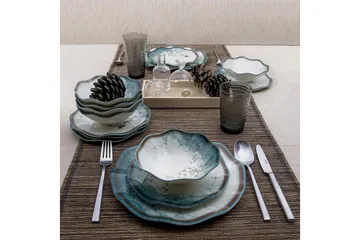 Tallerkensett Subatan 24 Deler - Porselen/Flerfarget - Servering & borddekking - Tallerkener - Firkantet tallerken