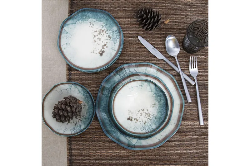 Tallerkensett Subatan 24 Deler, Porselen/Flerfarget