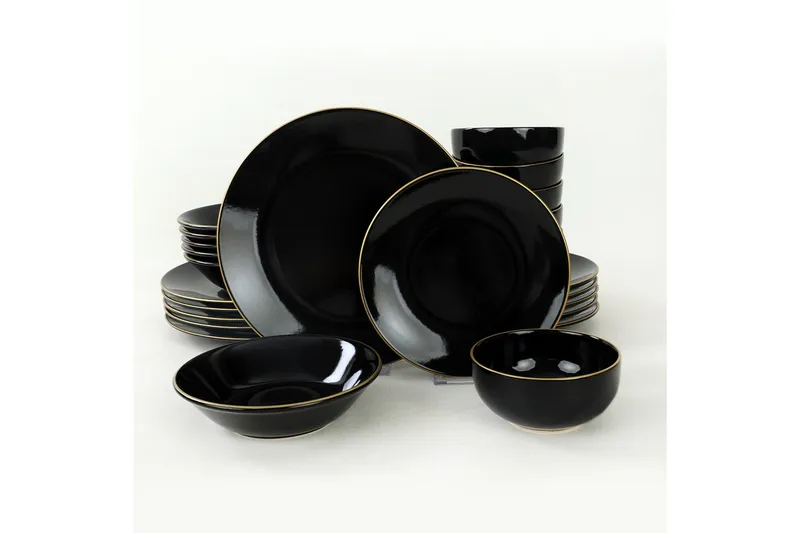 Maman Servise 26 cm - Svart/Gull - Servering & borddekking - Tallerkener