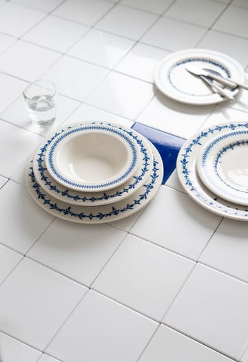 Middagsservise (24 deler) Opviq Blue Orbit Bonsai 24 (32 x 36 x 41 cm) Hvit blå - Hvit og blå - Servering & borddekking - Tallerkener - Firkantet tallerken