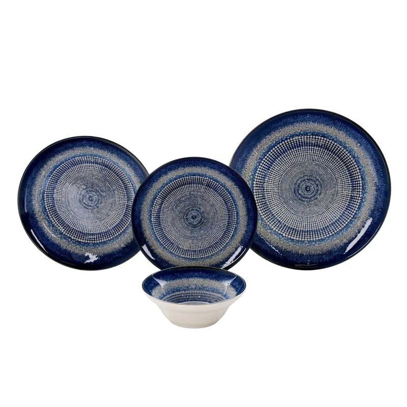 Middagsservise (24 deler) Opviq Circular (32 x 32 x 29 cm) Flerfarget, Flerfarget