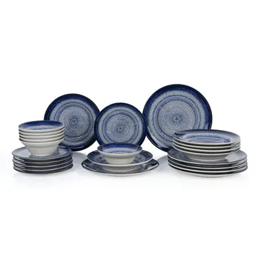 Middagsservise (24 deler) Opviq Circular (32 x 32 x 29 cm) Flerfarget - Flerfarget - Servering & borddekking - Tallerkener - Firkantet tallerken