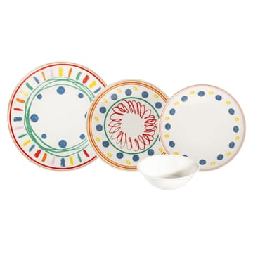 Middagsservise (24 deler) Opviq Color Rush Chic 24 (32 x 36 x 41 cm) Flerfarget - Flerfarget - Servering & borddekking - Tallerkener - Firkantet tallerken