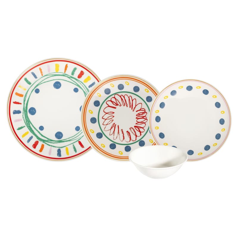 Middagsservise (24 deler) Opviq Color Rush Chic 24 (32 x 36 x 41 cm) Flerfarget - Flerfarget - Servering & borddekking - Tallerkener - Firkantet tallerken