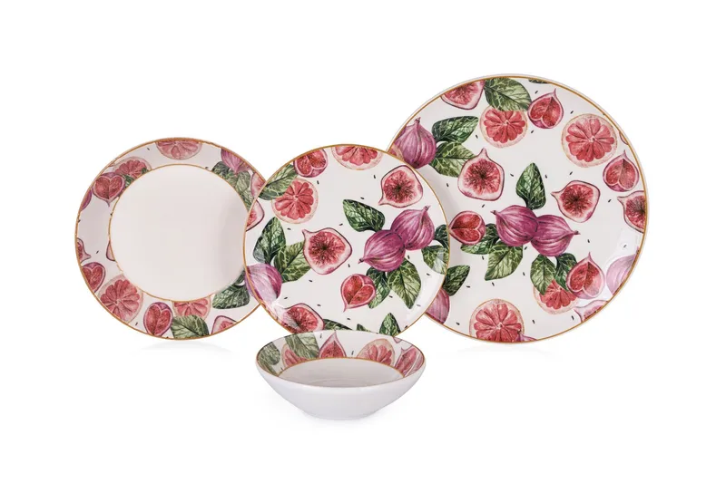 Middagsservise (24 deler) Opviq Figs (32 x 32 x 29 cm) flerfarget, Flerfarget