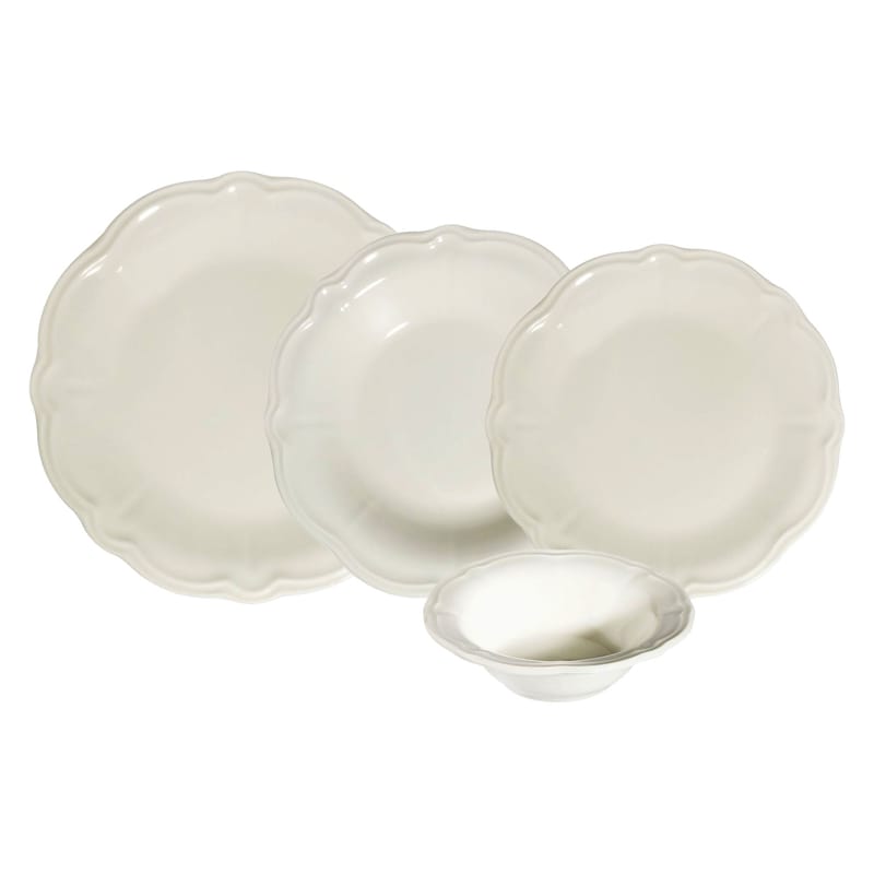 Middagsservise (24 deler) Opviq Fulya Fulya 24 (32 x 36 x 41 cm) hvit - Hvit - Servering & borddekking - Tallerkener - Firkantet tallerken