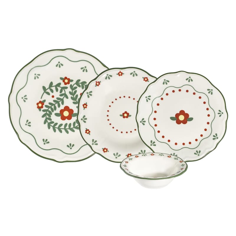 Middagsservise (24 deler) Opviq Marcelin Fulya 24 (32 x 36 x 41 cm) Flerfarget - Flerfarget - Servering & borddekking - Tallerkener - Firkantet tallerken