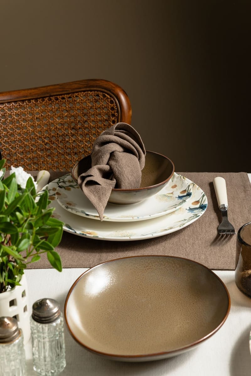 Middagsservise (24 deler) Opviq Neris Moss Pebble 24 (32 x 36 x 41 cm) Flerfarget - flerfarget - Servering & borddekking - Tallerkener - Tallerkensett