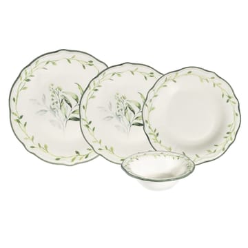 Middagsservise (24 deler) Opviq Olivessa Fulya 24 (32 x 36 x 41 cm) Hvit Grønn - Hvit og grønn - Servering & borddekking - Tallerkener - Tallerkensett