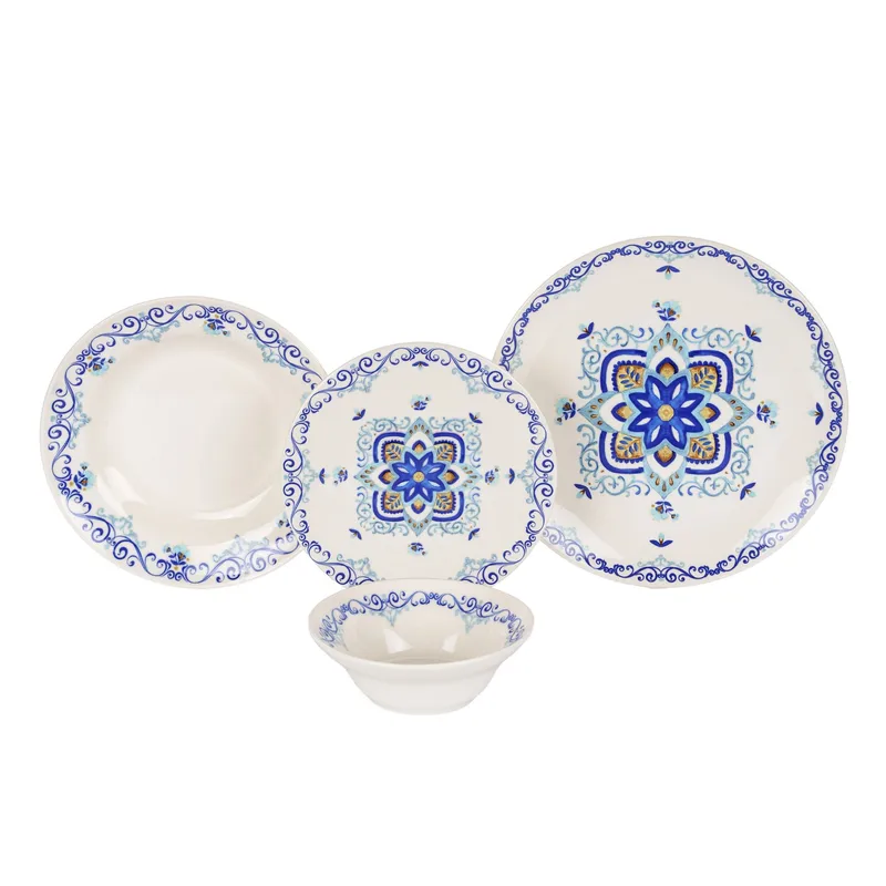 Middagsservise (24 deler) Opviq Retro Tile (32 x 32 x 29 cm) Flerfarget, Flerfarget