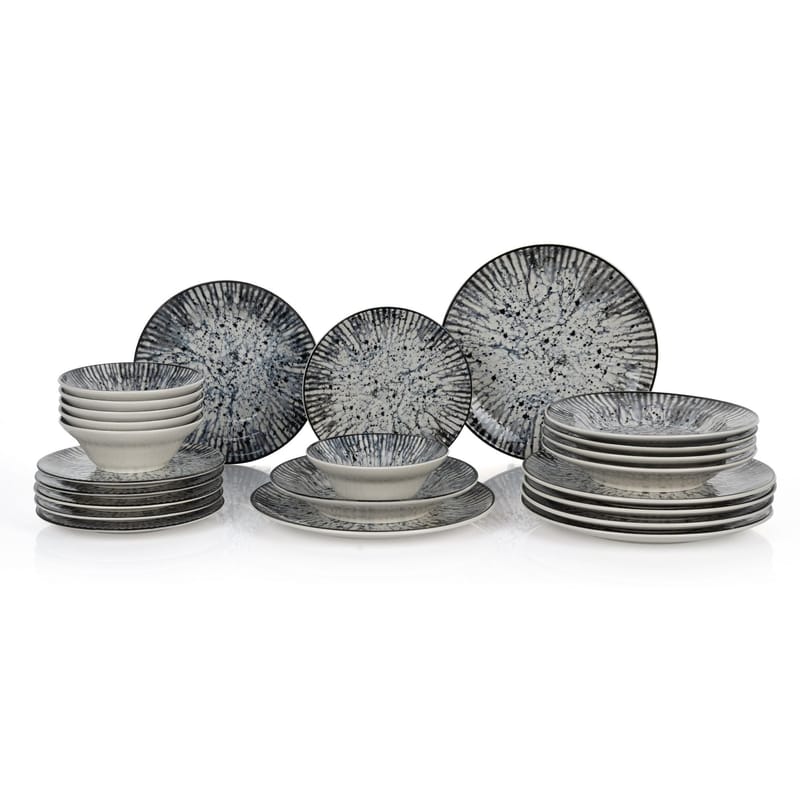 Middagsservise (24 deler) Opviq Rock (32 x 32 x 29 cm) Flerfarget - Flerfarget - Servering & borddekking - Tallerkener - Firkantet tallerken