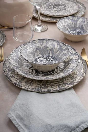 Middagsservise (24 deler) Opviq Stone Flower (32 x 32 x 29 cm) Flerfarget - Flerfarget - Servering & borddekking - Tallerkener - Firkantet tallerken