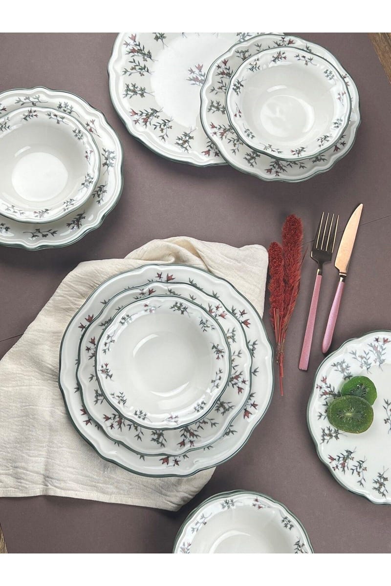 Middagsservise (24 deler) Opviq Terra (32 x 35 x 41 cm) Flerfarget - Flerfarget - Servering & borddekking - Tallerkener - Firkantet tallerken