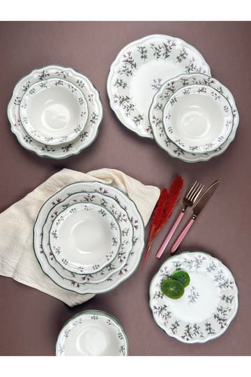 Middagsservise (24 deler) Opviq Terra (32 x 35 x 41 cm) Flerfarget - Flerfarget - Servering & borddekking - Tallerkener - Firkantet tallerken