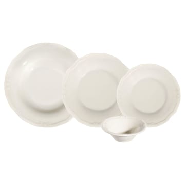 Middagsservise (24 deler) Opviq Tiffany Tiffany 24 (32 x 36 x 41 cm) Hvit - Hvit - Servering & borddekking - Tallerkener - Firkantet tallerken