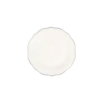Middagsservise (24 deler) Opviq Platin Yaldiz Fulya 24 (32 x 36 x 41 cm) Hvit Sølv - Hvitt og sølv - Servering & borddekking - Tallerkener - Firkantet tallerken