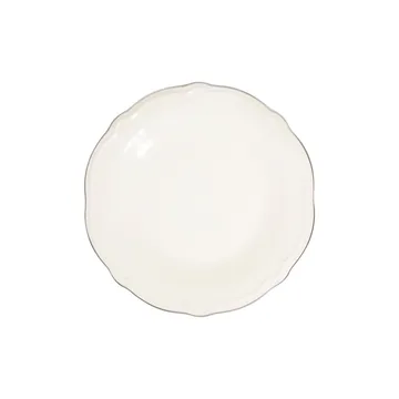 Middagsservise (24 deler) Opviq Platin Yaldiz Fulya 24 (32 x 36 x 41 cm) Hvit Sølv - Hvitt og sølv - Servering & borddekking - Tallerkener - Firkantet tallerken