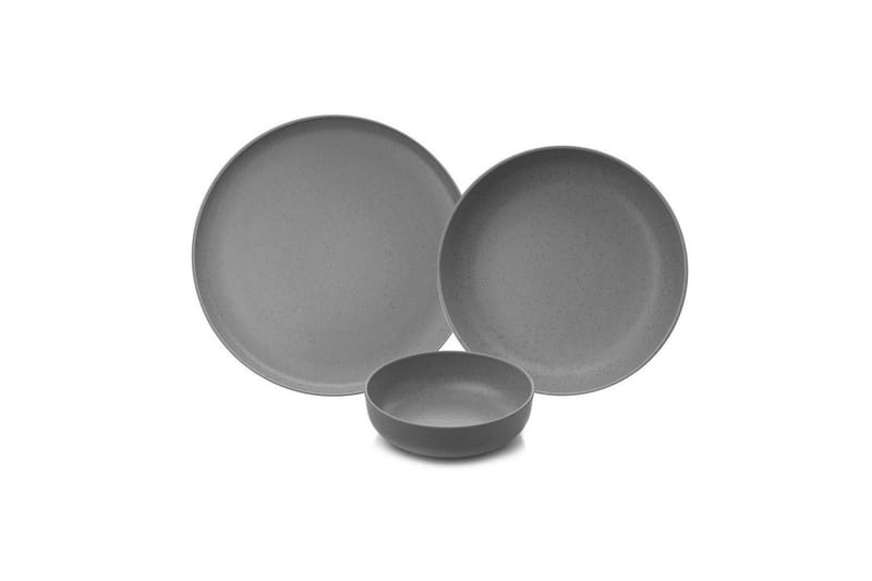 Spisesett (12 deler) Athodna Antrasitt - Antrasitt - Servering & borddekking - Tallerkener - Tallerkensett