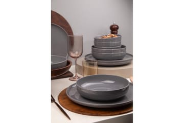 Spisesett (12 deler) Athodna Antrasitt - Antrasitt - Servering & borddekking - Tallerkener - Tallerkensett