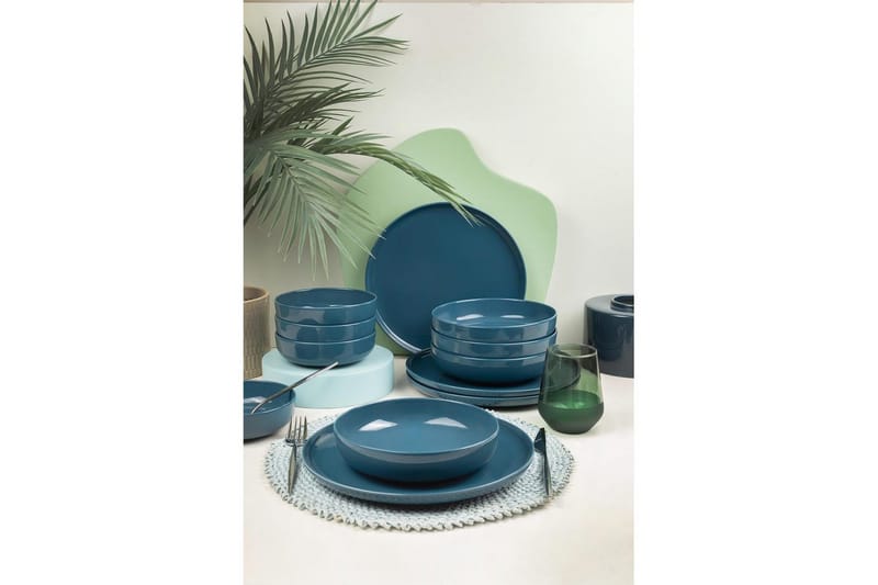 Spisesett (12 deler) Ceremony Mørk Blå - Mørkeblå - Servering & borddekking - Tallerkener - Tallerkensett