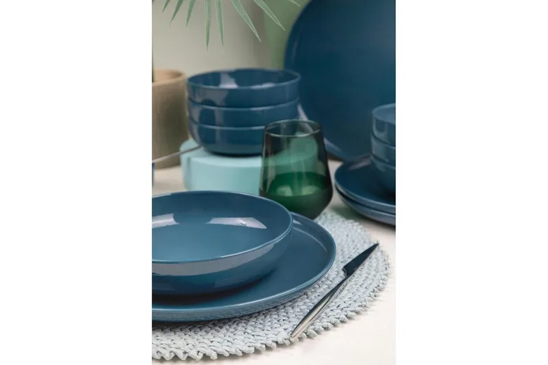 Spisesett (12 deler) Ceremony Mørk Blå - Mørkeblå - Servering & borddekking - Tallerkener - Tallerkensett