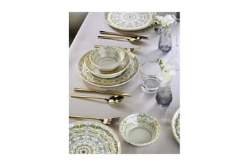 Spisesett (12 deler) Matlerd Flerfarget - Beige - Servering & borddekking - Tallerkener - Tallerkensett