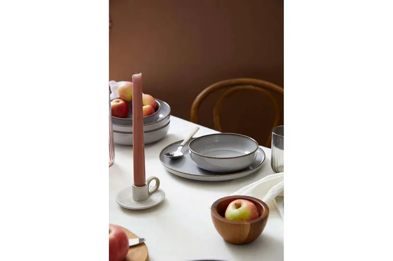 Spisesett (12 deler) Pinewick Grå - Kullgrå - Servering & borddekking - Tallerkener - Tallerkensett