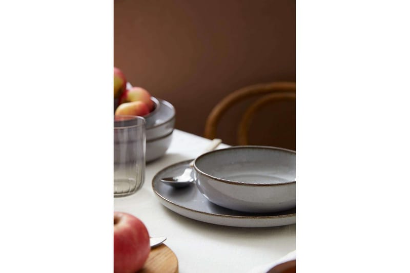 Spisesett (12 deler) Pinewick Grå - Kullgrå - Servering & borddekking - Tallerkener - Tallerkensett