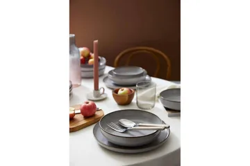 Spisesett (12 deler) Pinewick Grå - Kullgrå - Servering & borddekking - Tallerkener - Tallerkensett