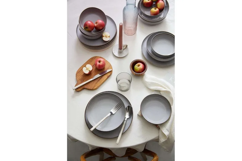 Spisesett (12 deler) Pinewick Grå - Kullgrå - Servering & borddekking - Tallerkener - Tallerkensett