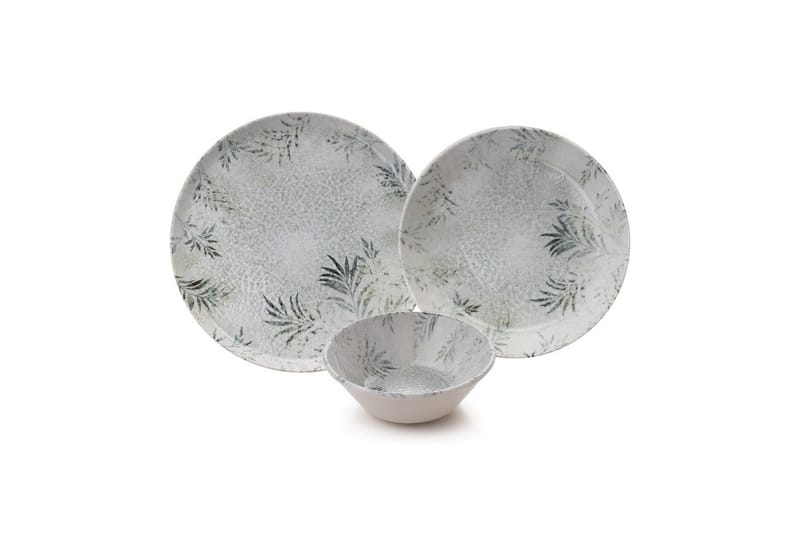 Spisesett (18 deler) Haruka Hvit / Antrasitt, Hvit/Antrasitt