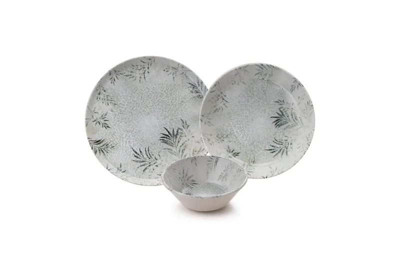 Spisesett (18 deler) Haruka Hvit / Antrasitt, Hvit/Antrasitt